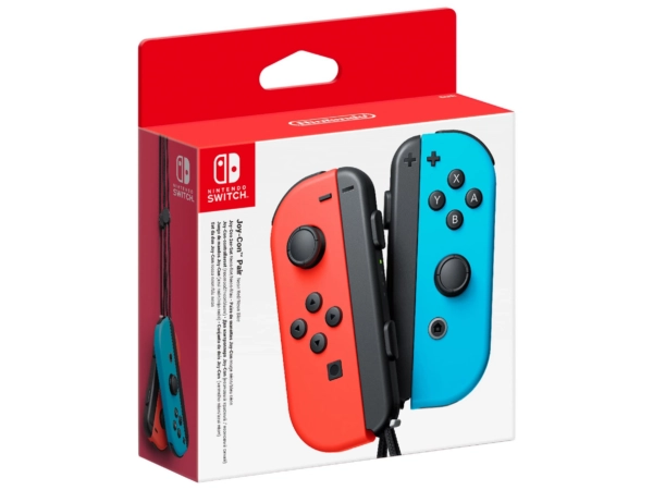 Nintendo Switch Joy-Con controller pair (neon red+blue)